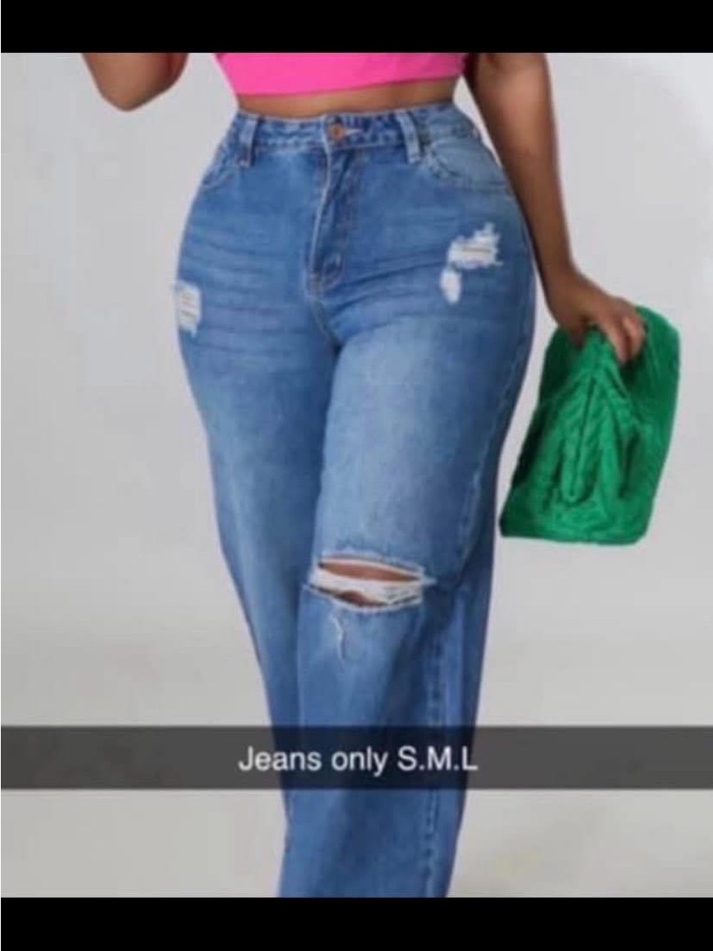 High-Waist Distressed Women’s Blue Jeans